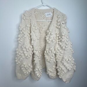 Chicwish Cream Textured Knit Cardigan